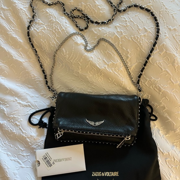 Zadig & Voltaire black rock nano grained leather bag - Picture 1 of 4